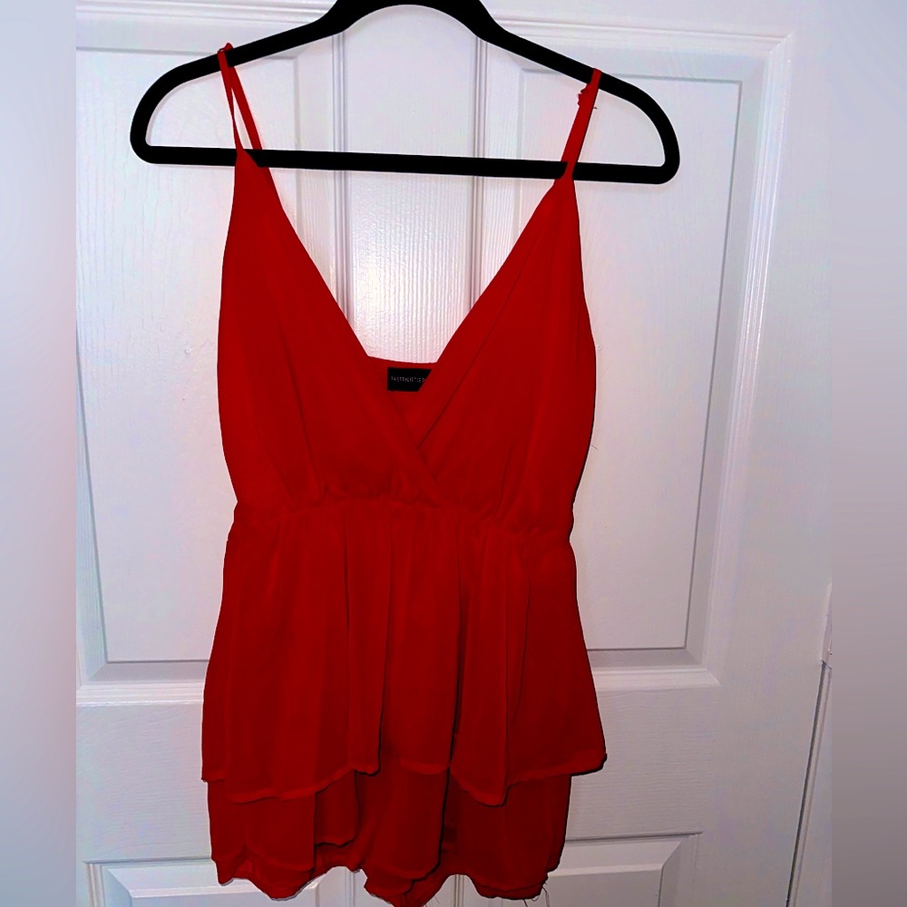 pretty little thing red romper